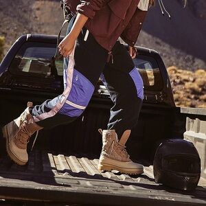 Free People Movement Navy/ Pink Combo Trailhead Trekkin Fleece Pants Size Medium